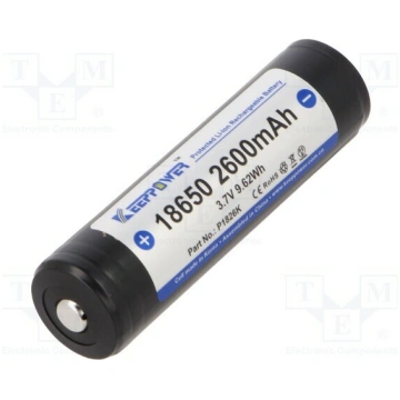 Re-battery: Li-Ion; 18650,MR18650; 3.7V; 2600mAh; 