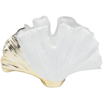Kare Design Vāze Gingko Elegance, balta/zelta, dek