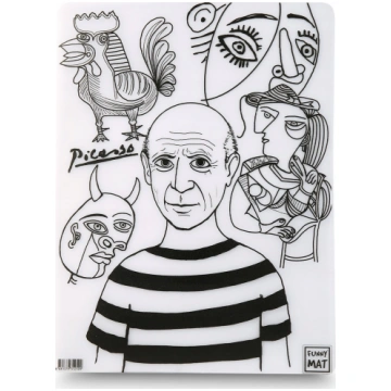 Vidaxl Paklājiņš Caurspīdīga Picasso Funny Mat Str