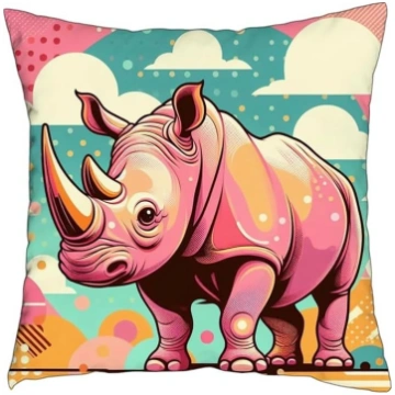 Pludmales pietura Pop Art Pink Jungle Rhino Accent