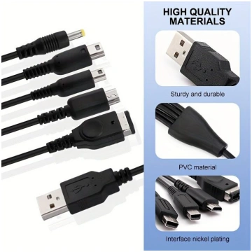 5 vienā USB uzlādes kabelis SP/3DS/NDSLITE/WII U/P