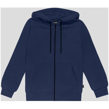 ESSENTIAL NAVY REGULAR FIT FRENCH TERRY ZIP-UP HOO