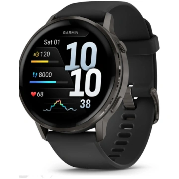 Viedais pulkstenis Garmin Venu 4 45mm, melna krās