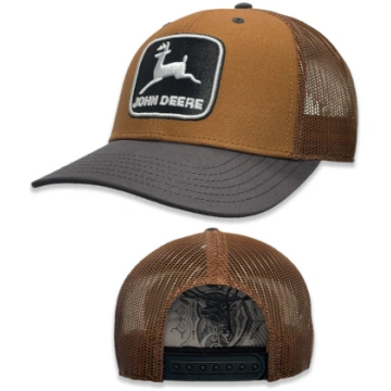 John Deere vintage stila cepure brūnā krāsā ar pel