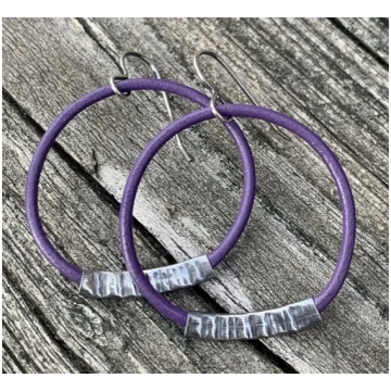 Jules Artwear Tree Bark Hoop Earrings