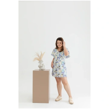 Flutter Sleeves Romper (Sky Fields) - UK 14