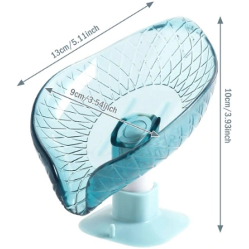 Leaf Shaped Soap Drain Dish Holder Bathroom Suctio