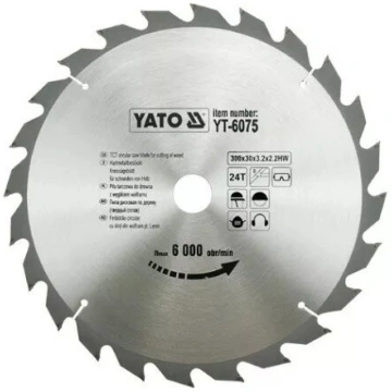 Zāģa ripa YATO YT-6075 — Ø300 mm, centrējuma cauru