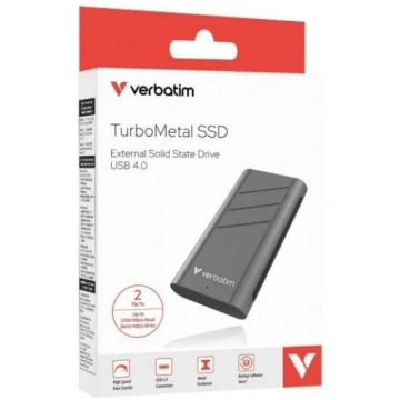Disks Ssd ārējais Verbatim Turbometal 2tb Usb4 Typ