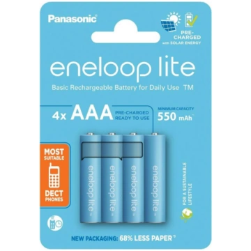 Panasonic - 4 gab. Uzlādējama baterija AAA Eneloop