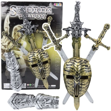 Lean Toys Bruņinieku komplekts 3 zobeni masku aizs