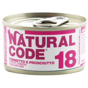 NATURAL CODE 18 Tuncis Un Šķiņķis konservi kaķiem,
