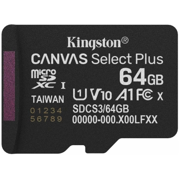 Kingston Canvas Select Plus 64GB microSDXC atmiņas
