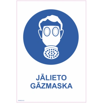Zīme Jālieto gāzmaska Uzlīme parasta zīme 150x220 