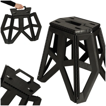 Saliekams tūristu krēsls 40 cm, melns - folding st