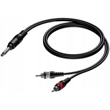 Kabel Procab Jack 6.3mm - RCA (Cinch) x2 3m czarny