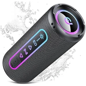 Bluetooth Speaker with Light, 25 W Music Box, Blue