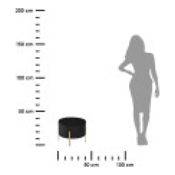 Atmosphera Melns pufs ar zeltainām Black Velvet kā