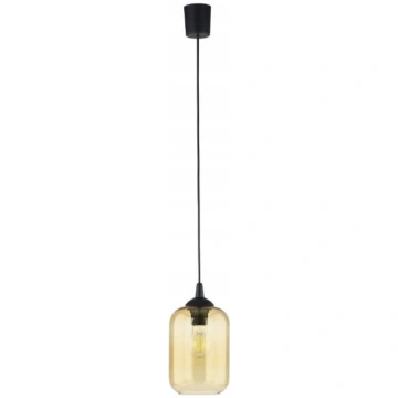 Griestu piekaramā lampa 1xE27 110cm Melna ar dzint
