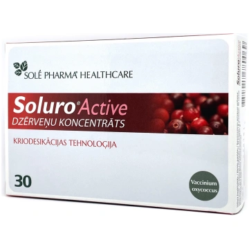 SOLURO ACTIVE - dzērveņu koncentrāts kapsulas N30