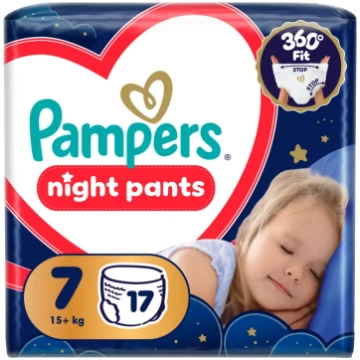 Pampers Night Pants Autiņbiksītes, 7. Izmērs, 17 g
