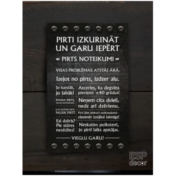 Pirts noteikumi/melni ESP Decor