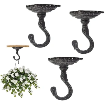 Sungmor 3 Pack Wall Mount Griestu āķi Čuguna augu 