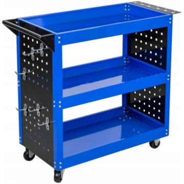 Silver WORKSHOP TROLLEY 3 LEVELS REINFORCED /SILVE