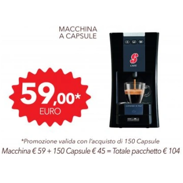 Pacchetto Macchina essse caffe s.12 nera + 150 cap
