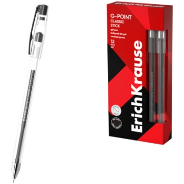 Pildspalva gēla G-Point, 0.38mm melna ErichKrause 