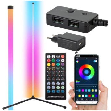 RGB LED Grīdas Stūra Stāvlampa Gaisma Apgaismojums