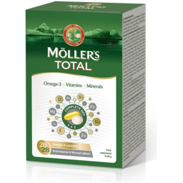 MOLLER"S ZIVJU EĻĻA TOTAL, 28 kapsulas+28 tabletes