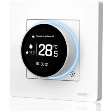 Smart, wall-mounted thermostat for controlling a g