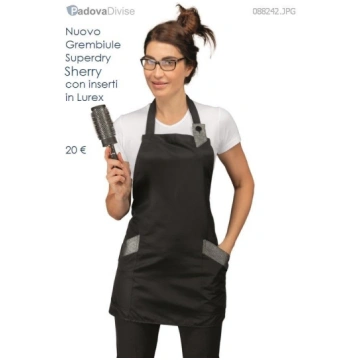 GREMBIULE SHERRY DA DONNA NERO IN TESSUTO ANTIMACC