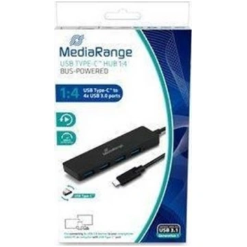 Mediarange USB 3.0 HUB 1:4 Type-C auf USB bus-powe