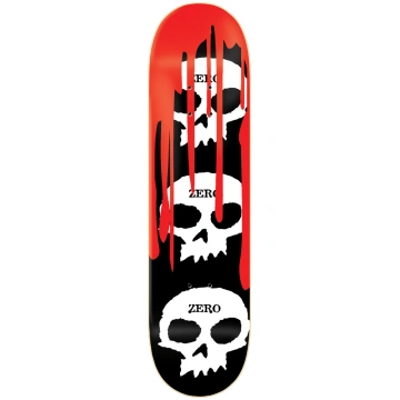 3 Skull Blood 8" Skateboard Deck Black Zero