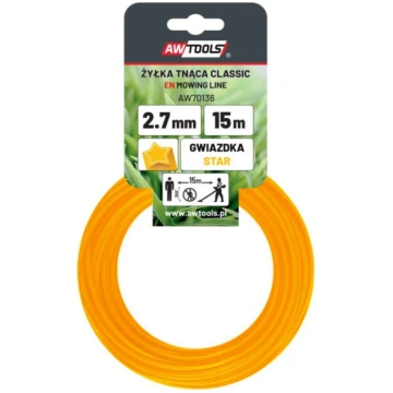 Zvaigžņu trimmera aukla CLASSIC 2.4mm x 15m, iztur