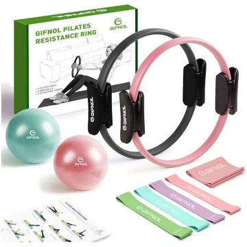Pilates gredzens un bumba komplekts ar pretestības