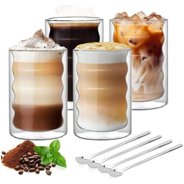 4 Latte Macchiato glāžu komplekts Divsienu 350 ml