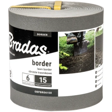 Mauriņa apmale Bradas Border, 600 cm x 15 cm, pelē