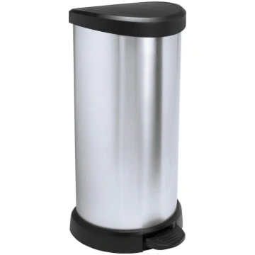 CURVER Pedāļspainis metalizēts Deco Bin 40L sudrab