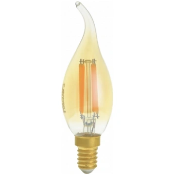 LED spuldze E14 T35 zelta stikls, 4W, Silti balta 