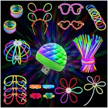 Knicklichter Party Set, Leuchtstäbe mit Mini Led D