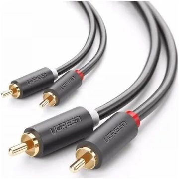 RCA (Cinch) kabelis UGREEN UGR314BLK — 2×RCA uz 2×