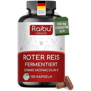 Sarkano rīsu (sarkano rīsu) kapsulas ar 2,96 mg mo