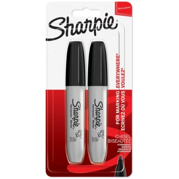 Sharpie Chisel marķieris melns blisteris 2 gab. 4,
