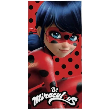 Bērnu dvielis 70x140 Ladybug sarkans melns kokviln