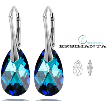 Sudraba auskari ar Swarovski Eksimanta.lv