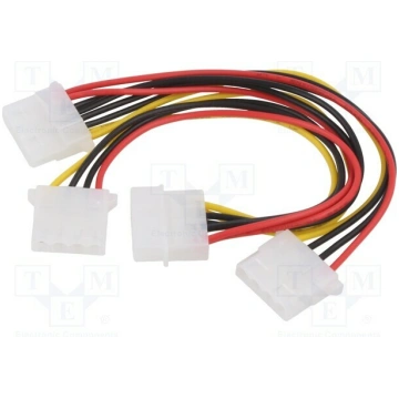 Cable: mains; Molex male x2,Molex female x2; 0.18m
