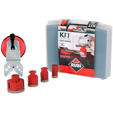 Kit of 4 diamond drill bits + Multidrill Guide DRY